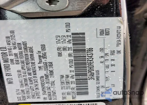 2014 Ford Fusion Se z USA, uszkodzony, nr VIN 3FA6P0HD9ER343786